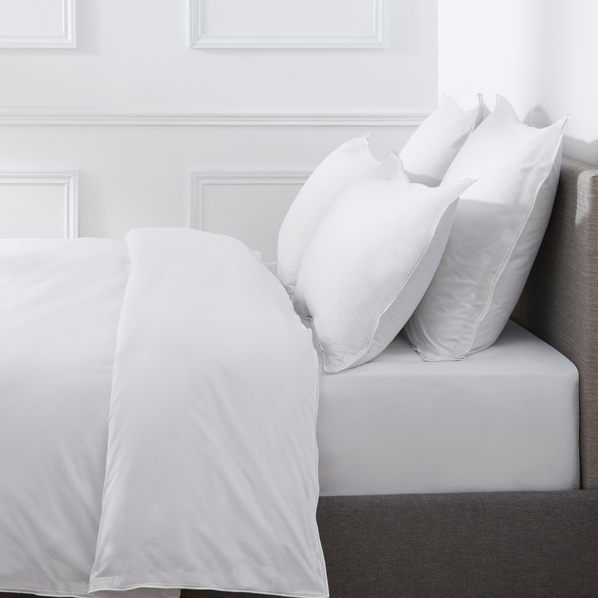 Duvet cover PURE WHITE washed satin white - finish white 